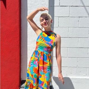 Colorful Sleeveless Women's Dress